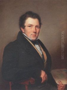 Selbstbildnis Mit Malerplatte by Gabriel Ludwig Lory