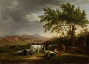 Romische Campagna-landschaft Mit Acquedotto Claudio Im Hintergrund
