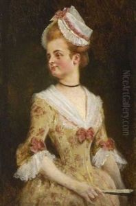 Junge Dame Im Rokokokostum by Heinrich Lossow