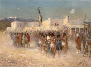 Hopi Dance Ceremony, Nm by Carl G. Lotave