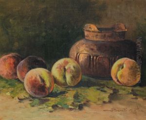 Natura Morta Con Pesche by Cesare Bentivoglio