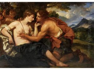 Venus And Adonis by Johann Carl Loth