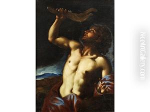 David With The Head Of Goliath (+ Samson With The Jaw Bone Of An Ass; Pair) by Johann Carl Loth