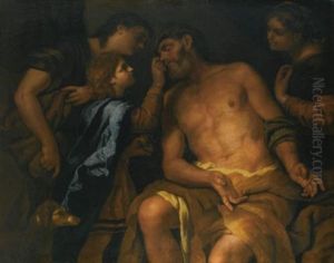 The Curing Of Tobit's Blindness by Johann Carl Loth