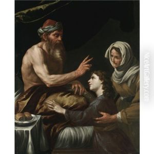 Isaac Blessing Jacob by Johann Carl Loth