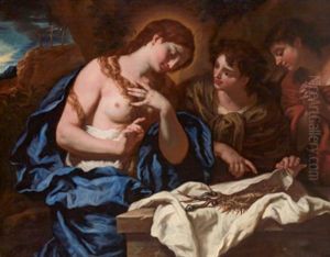 Die Frommen Frauen Am Grabe - Le Donne Pie Al Sepolcro Di Cristo by Johann Carl Loth