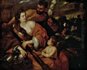Ercole E Onfale by Johann Carl Loth