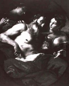 Der Trunkene Lot Mit Seinen T"chtern by Johann Carl Loth