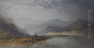 Lake With Mountains, Figures And Cattle Lake With Mountains, Figures And Cattle