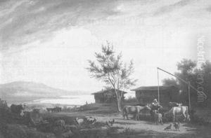 Farmstead With A River View by Ernst Lotichius