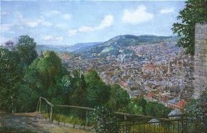 Blick Von Einer Anhohe Auf Eine Stadt