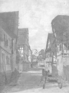 Schwabische Dorfstrase Mit Den Typischen Fachwerkhausern