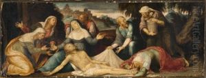 Deploration Sur Le Christ Mort by Lorenzo Lotto