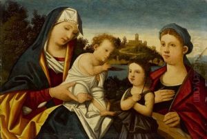 Madonna Mit Kind, Johannes Und Katharina Von Alexandrien by Lorenzo Lotto