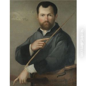 Portrait Of A Musician Holding A Lira Da Braccio by Lorenzo Lotto