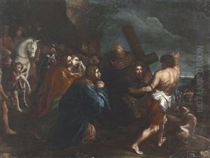Jesus, Sein Kreuz Tragend by Lorenzo Lotto