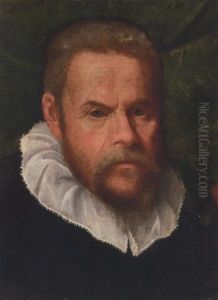 Portrait Of A Gentleman In A Dark Coat And White Collar by Lorenzo Lotto