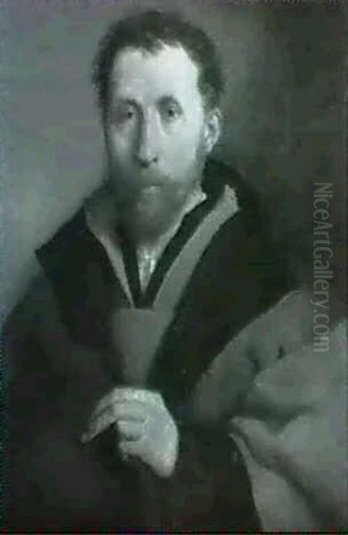 Portrait Of A Gentleman, Half Length, Holding A Hat - view 1