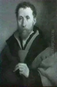 Portrait Of A Gentleman, Half Length, Holding A Hat by Lorenzo Lotto