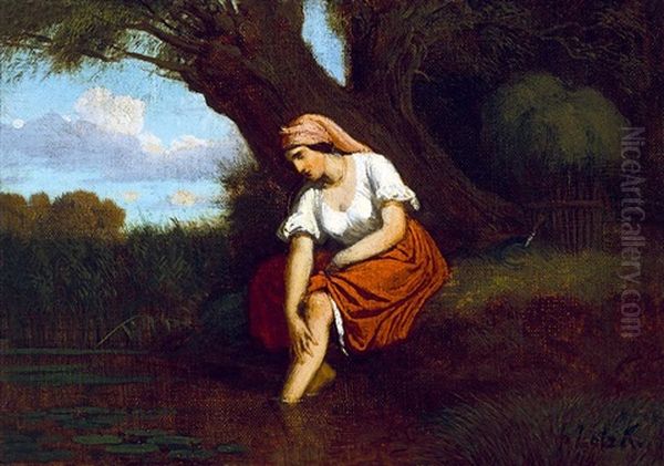 Girl By The Brook, C. 1860 - view 1