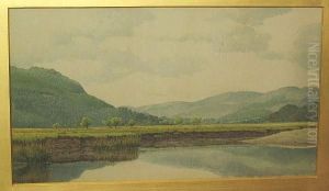 'a Glimpse Of The Meadows Llanelltyd', And Another Similar Landscape