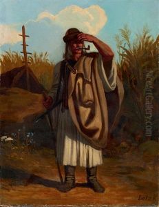 Shepherd Watching Into The Distance by Karoly Lotz