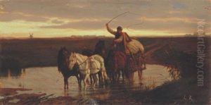 Dusk With Horse-cart