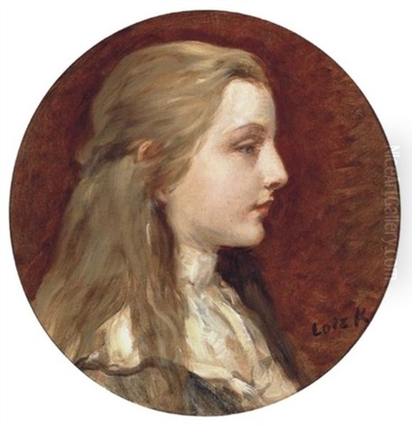 Szoke Lany Feher Bluzban - Sandor Ilonka Arckepe (blond Girl In White Blouse -portrait Of Ilonka Sandor) - view 1
