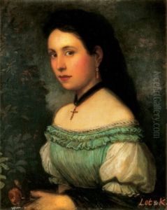 Young Girl With Coral Earring by Karoly Lotz
