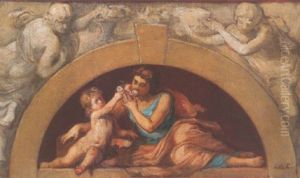Anya Gyermekevel (mother With Child) by Karoly Lotz