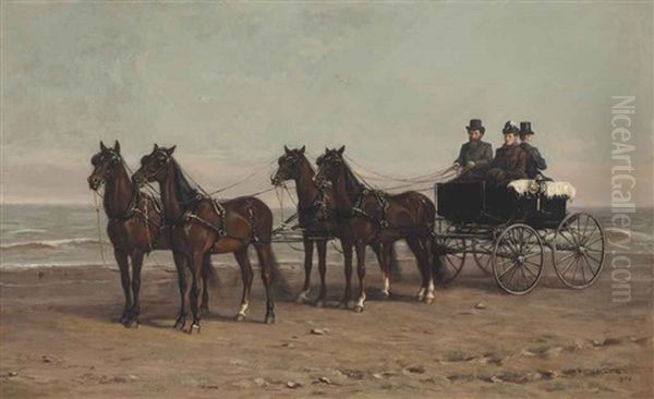 Mr. And Mrs. Leland Stanford Driving On The Beach At San Francisco - view 1