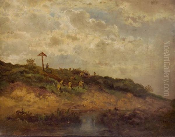 Landschaft Mit Schafhirte Und Wegkreuz - view 1