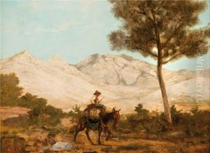 Paysan Sur Son Ane by Emile Loubon