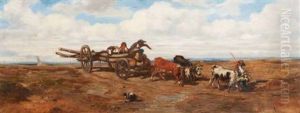 L"attelage Sur Les Hauteurs De Marseille by Emile Loubon