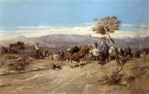 Retour De Troupeau by Emile Loubon