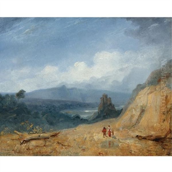 Travellers On A Mountain Path - view 1