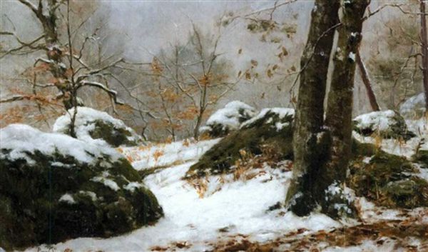 Paysage Enneige A Fontainebleau - view 1