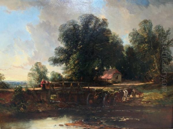 Sunset, Mayford Bridge, Woking, Surrey - view 1