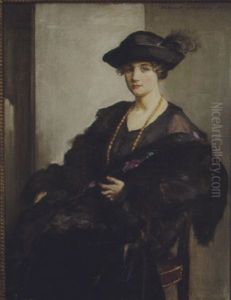 Portrait Of A Seated Woman In Black by William Mouat Loudan