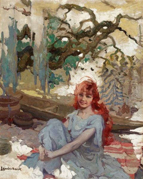 Girl At Cabin - view 1