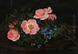 Still Life With Flowers On A Tree Stump by Louise (Queen of Denmark)