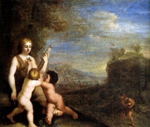 Adam Und Eva Mit Kain Und Abel by Louise Hollandine Princess of Palatine