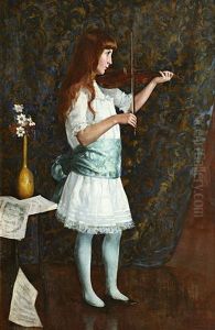 Young Girl Playing The Violin by Arthur Loureiro