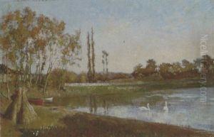 Parisian Lake Scene by Arthur Loureiro