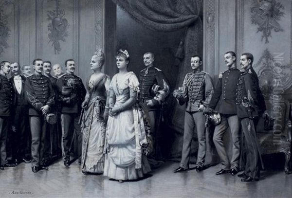 L"arrivee Au Bal Du 123eme Regiment - view 1