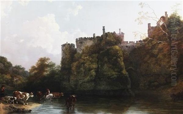 Chepstow Castle From The River Wye - view 1