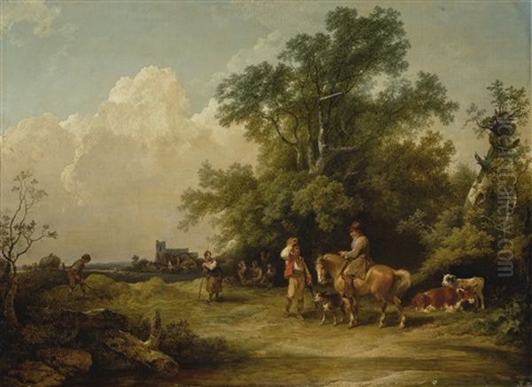 A Landscape With Herdsmen, Animals, And A Traveler On A Horse The Foreground - view 1