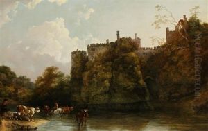 Chepstow Castle From The River Wye With Cattle To The Foreground by Philip James de Loutherbourg