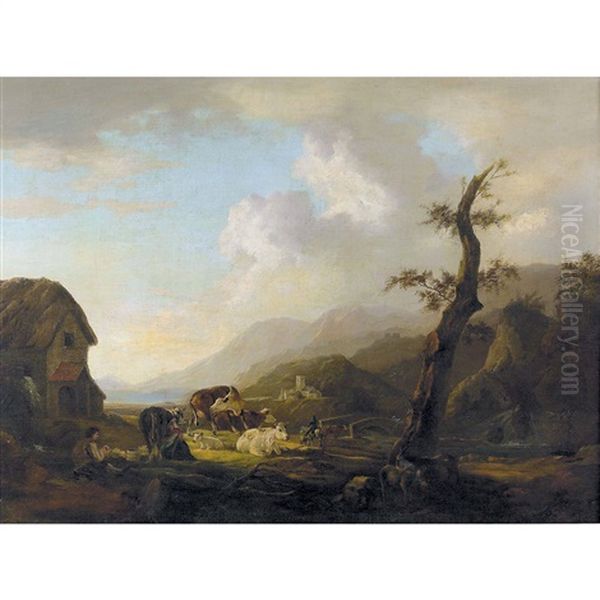 Idyllische Landschaft Mit Staffage - view 1