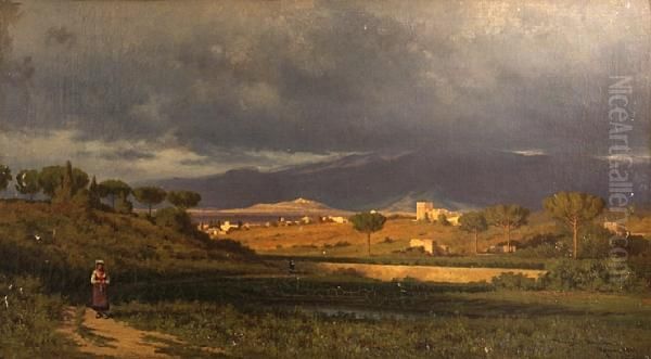 View From Near The Porta Salara In Rome Looking Toward The Sabine Mountains - view 1